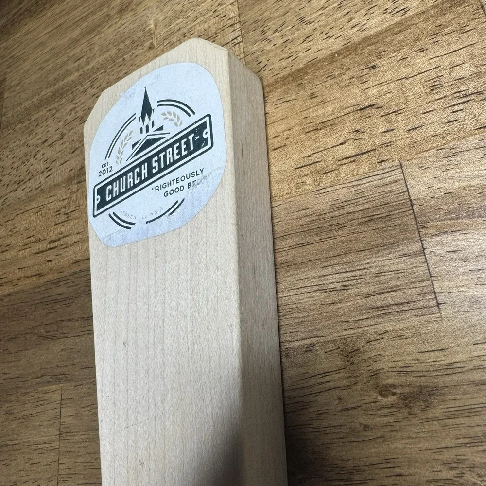 Church Street Brewery Beer Tap Handle Wood Draft Bar Mancave Illinois